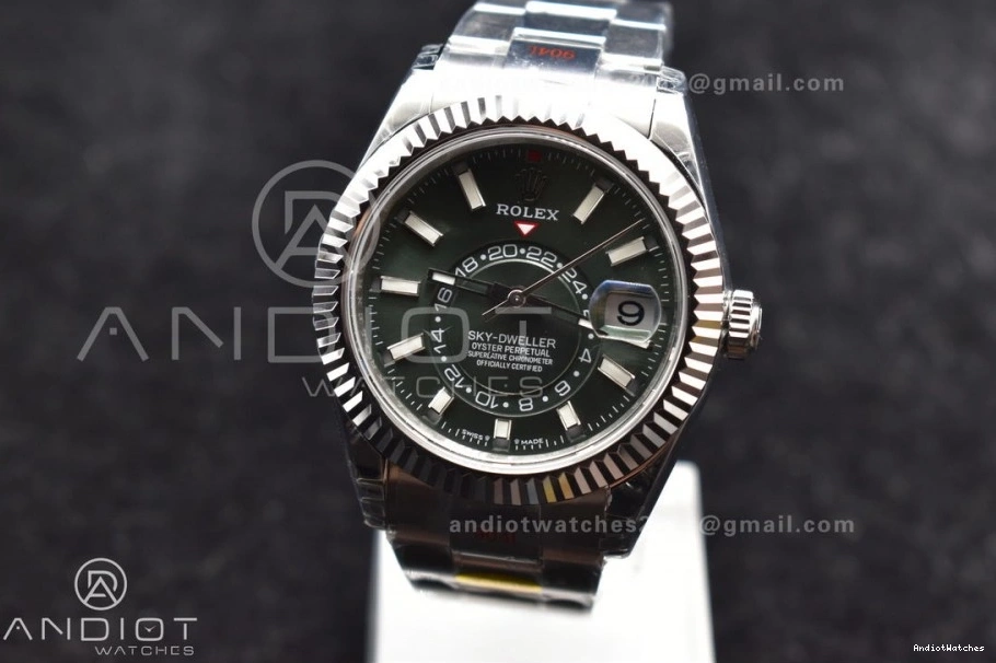 Edition Best Attractive SS Green Dial Skydweller 1109 on A23J SS Noob Bracelet Oyster 0120
